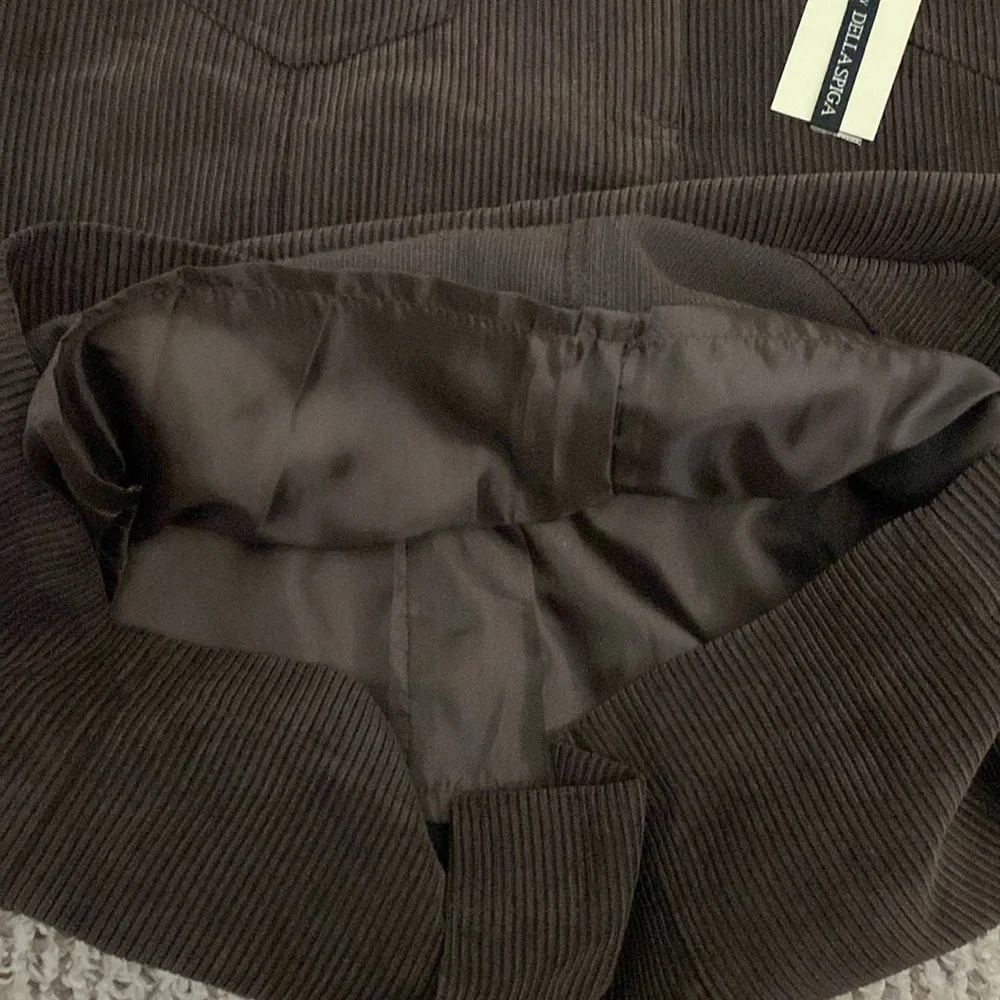 NWT Della Spiga, Italy, Brown Corduroy Pencil Skirt - Size 14 - Quiet Luxury - Picture 12 of 12